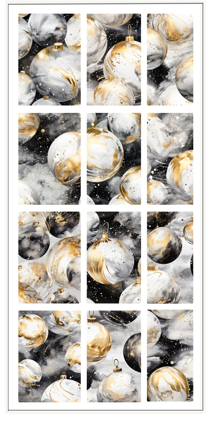 B&W MARBLE ORNAMENT