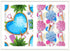 Two patterned waterslide nail decal designs featuring poolside elements like umbrellas, towels, and palm trees. 