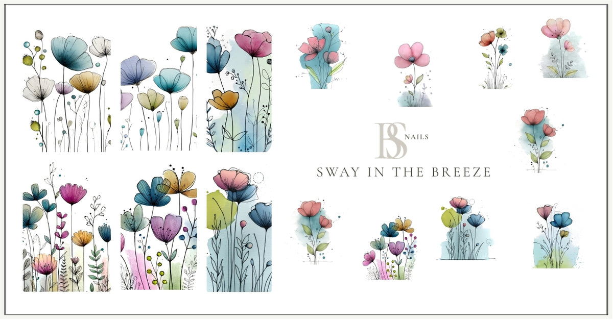 Waterslide Nail Decal | SWAY IN THE BREEZE