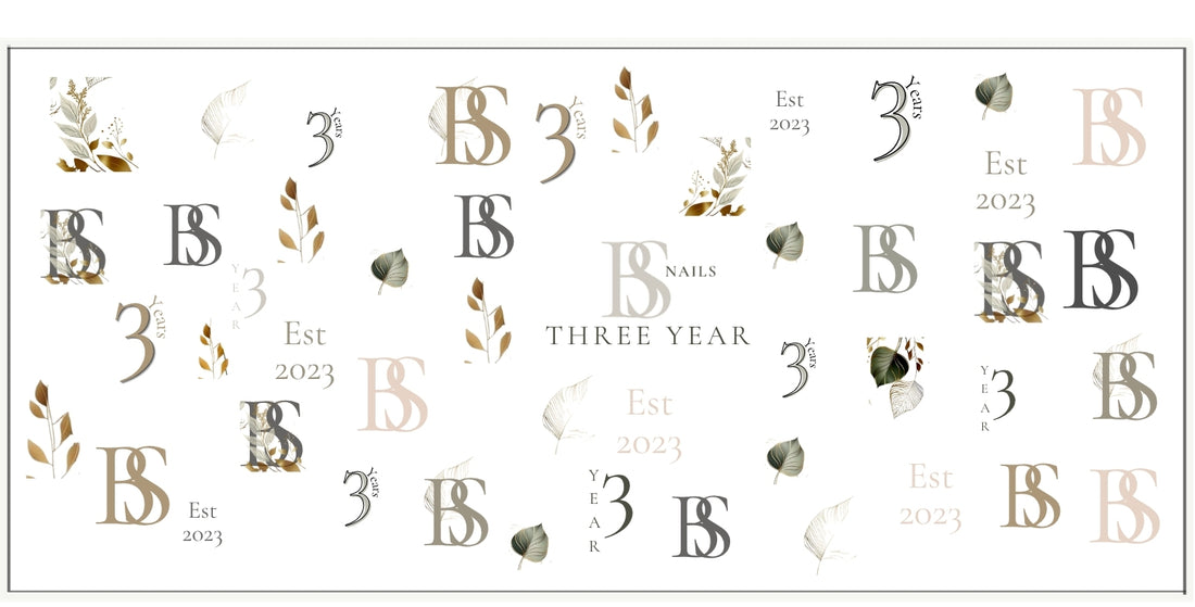 Waterslide Nail Decal | THREE YEAR