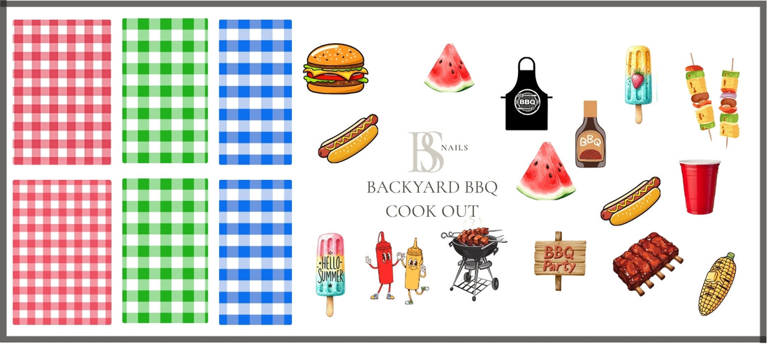 Waterslide Nail Decal | BACKYARD BBQ COOK OUT
