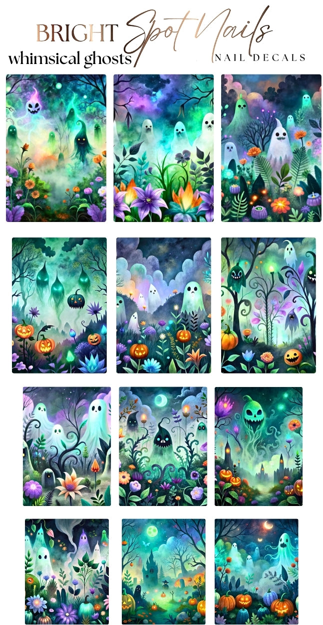 Waterslide Nail Decal| WHIMSICAL GHOSTS